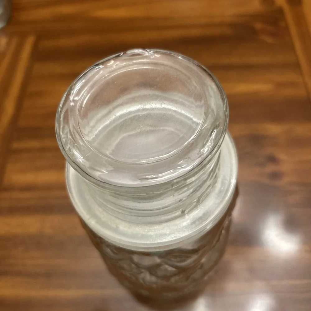 Vintage Glass Santa Candy Jar Marked Canada‎ 8 Inches